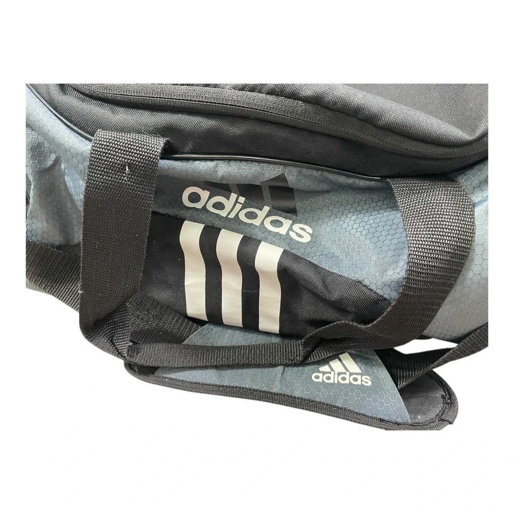Adidas Black Gray‎ Duffle Bag Gym Sports Travel Carry On Weekend Zip